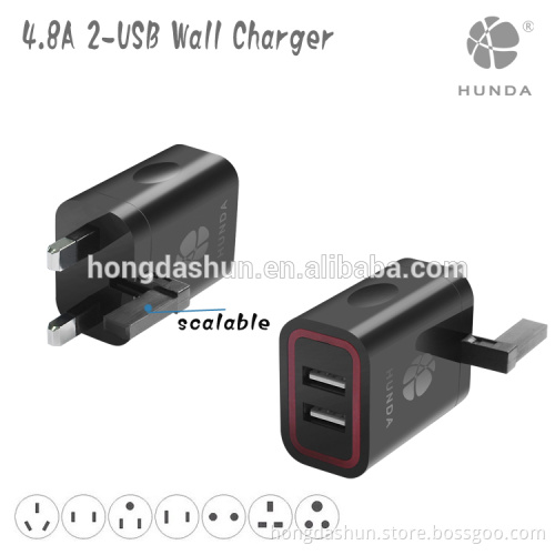 High Speed Mobile phones 2-Port USB Home Travel Charger Plug Power Adapter dual usb wall charger